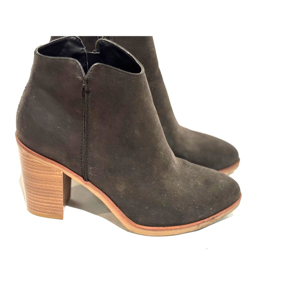 Mia Patton Ankle Boots Booties Block Heal Side Zip Women's Sz 7 Gray/black Chic - Picture 1 of 11